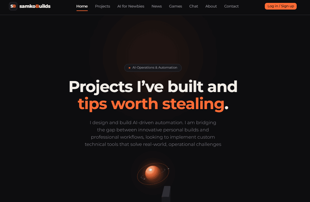 samkoBuilds Portfolio Site cover
